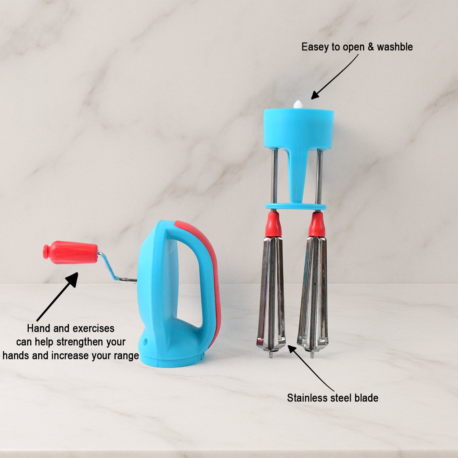 Supermom High-Speed Manual Hand Beater with Dual Stainless Steel Whisks (1 Pc) Supermom High-Speed Manual Hand Beater with Dual Stainless Steel Whisks (1 Pc)